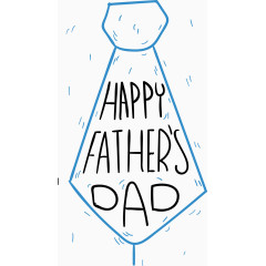 手绘领带父亲节插画