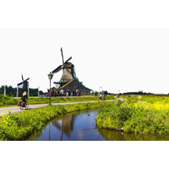 荷兰桑斯安斯风车村六