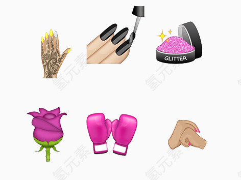 矢量涂抹黑色加油拳套化妆品