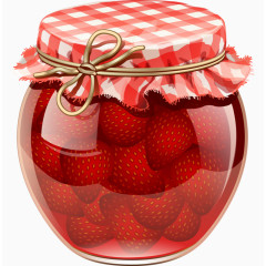 一罐草莓酱卡通手绘装饰元素