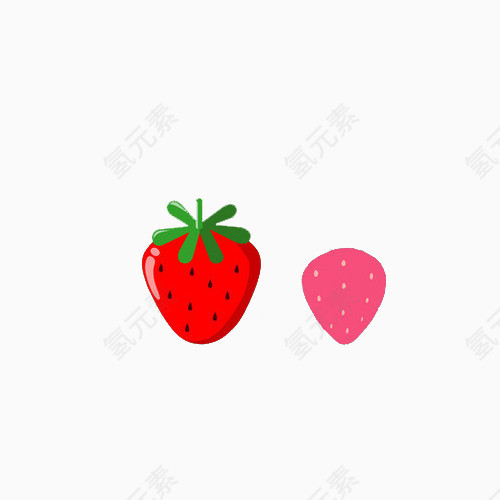 小清新简约手绘红色草莓