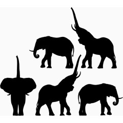 大象简易画卡通手绘装饰元素