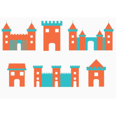 设计经典建筑彩色地标