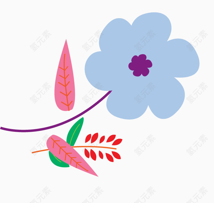 彩色卡通花朵