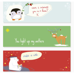 矢量可爱的圣诞标语横幅