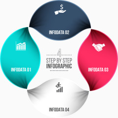 矢量彩色花瓣折纸图表