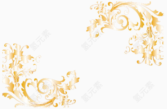 金色花纹装饰元素