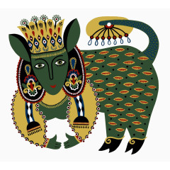 抽象人头动物身