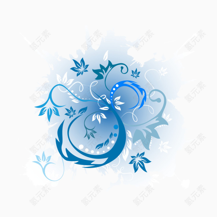潮流花朵线条