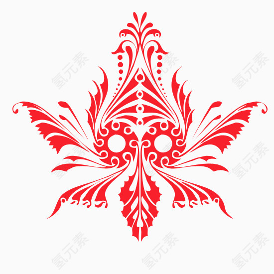 红色印花图案