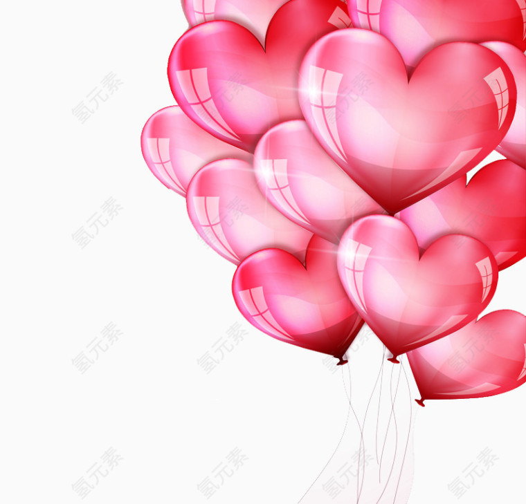 情人节爱心气球矢量