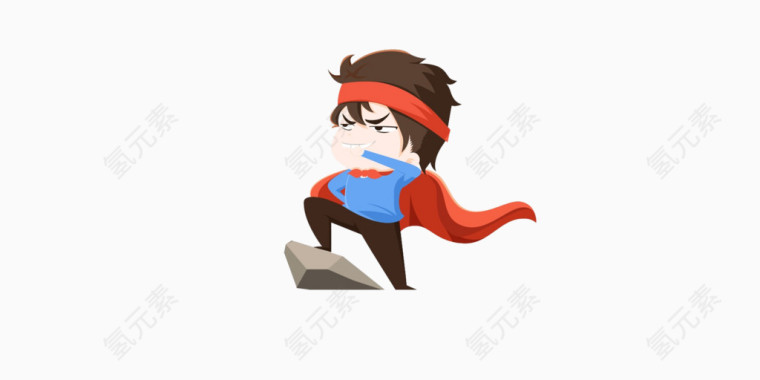 卡通手绘可爱卡通人物超人素材