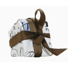 棕色彩带花纹礼盒