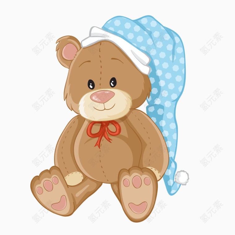 戴帽子的卡通泰迪熊