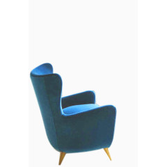 蓝色丝绒单人沙发