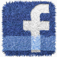 应用程序Facebook那蓬松的样本图标