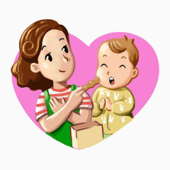 给宝宝喂食的妈妈