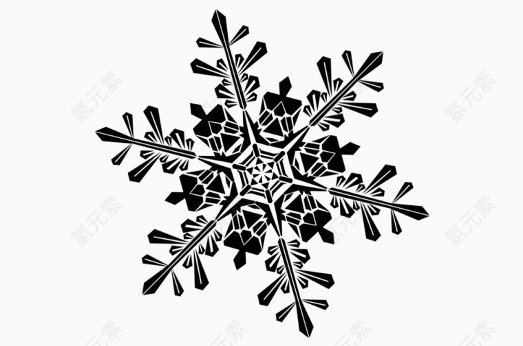 黑白雪花装饰图案