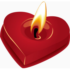 卡通手绘心形蜡烛png 