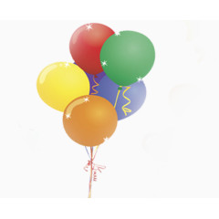 卡通彩色气球群