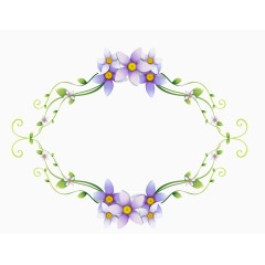 清新紫色鲜花边框