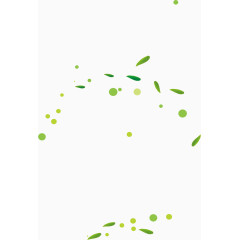 绿色清爽树叶卡通装饰飘浮