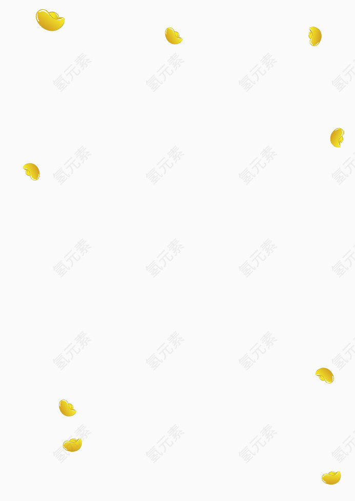 卡通金元宝漂浮