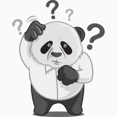 卡通熊猫思考头像