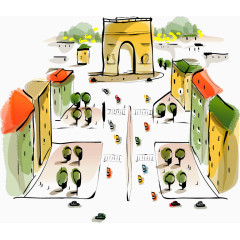 卡通手绘房子建筑