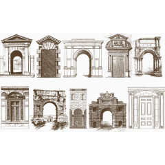 矢量图古老建筑