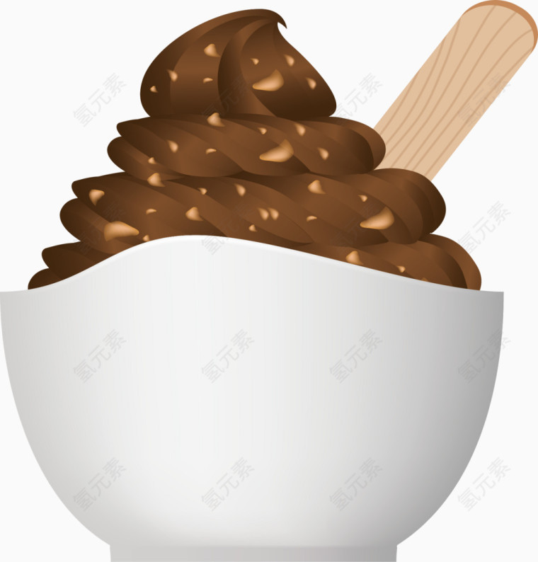 巧克力冰激凌碗