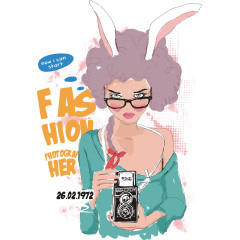 矢量兔女郎头像