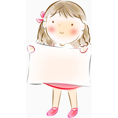 卡通举牌女孩