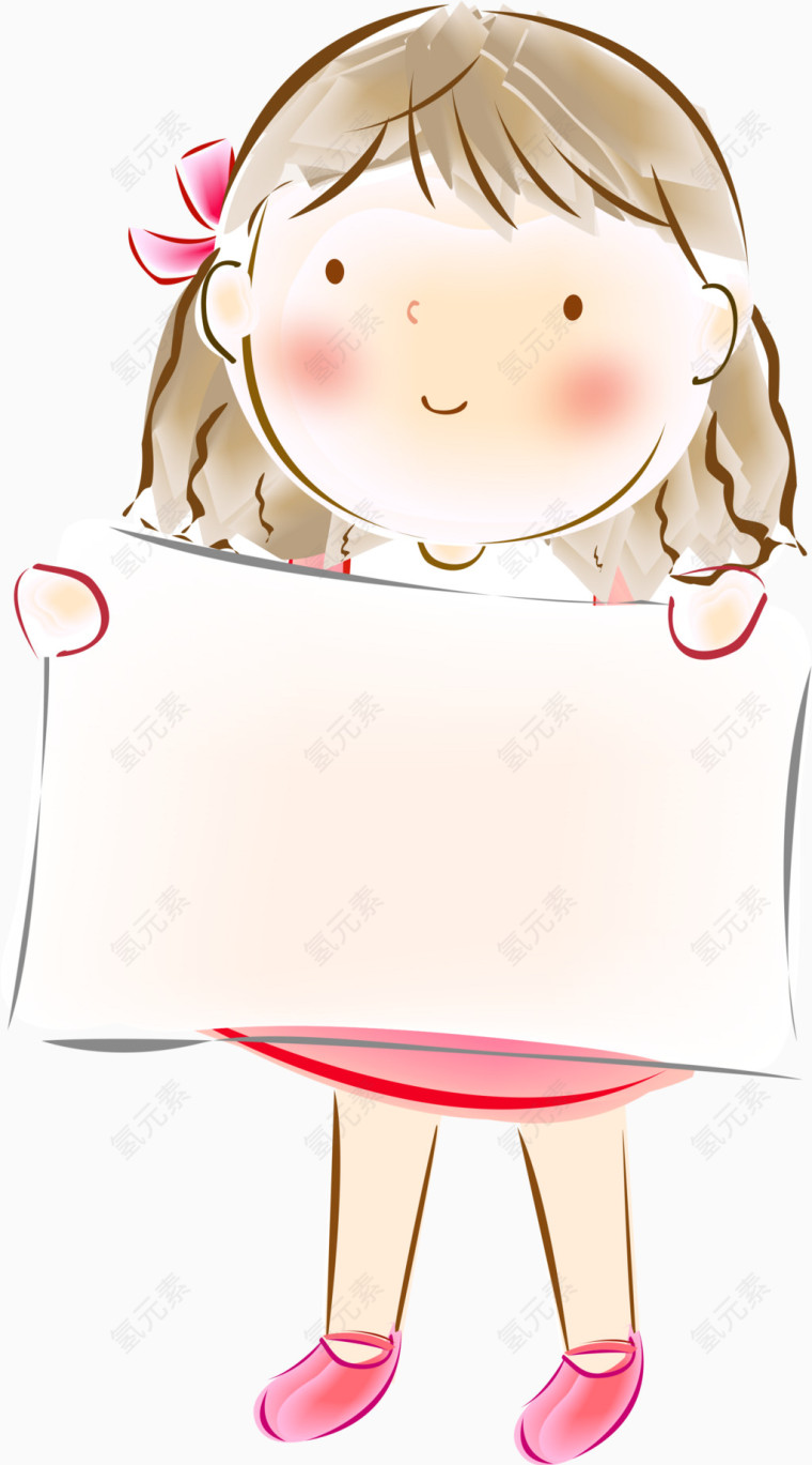 卡通举牌女孩