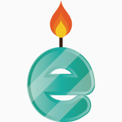 卡通手绘字母e蜡烛 