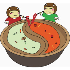 火锅卡通手绘图标元素