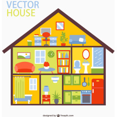 三层小别墅结构图矢量素材