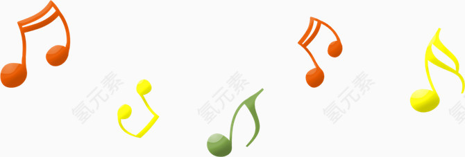 可爱彩色音符