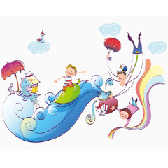 手绘温馨的家庭