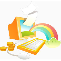 可爱卡通手绘电脑