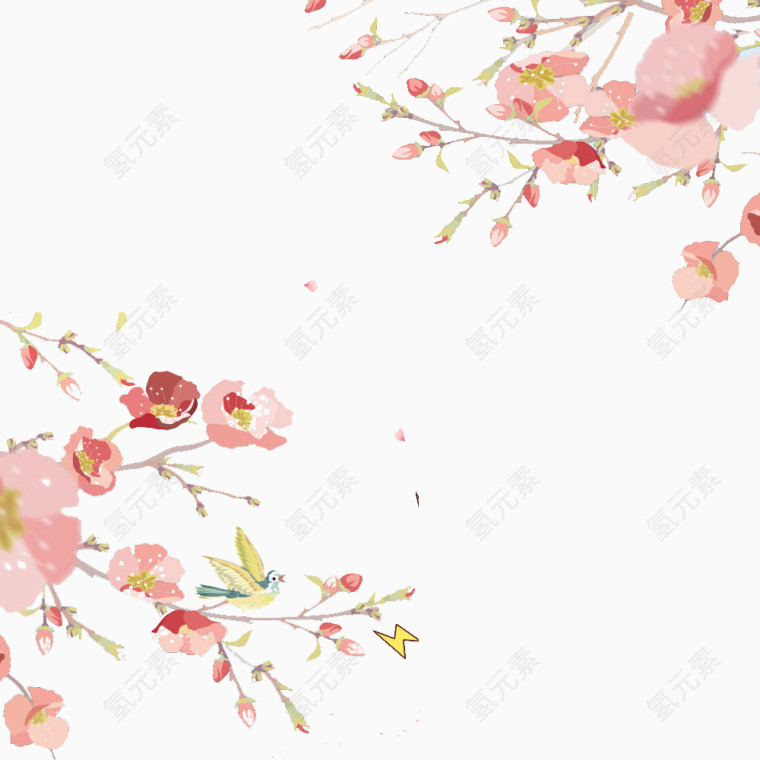 卡通手绘桃花