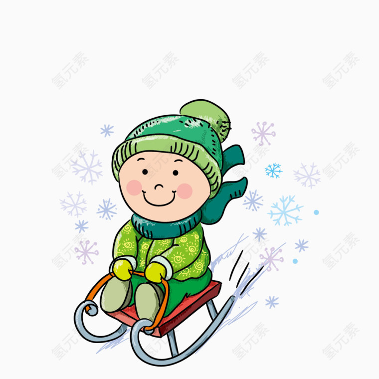 孩子滑雪