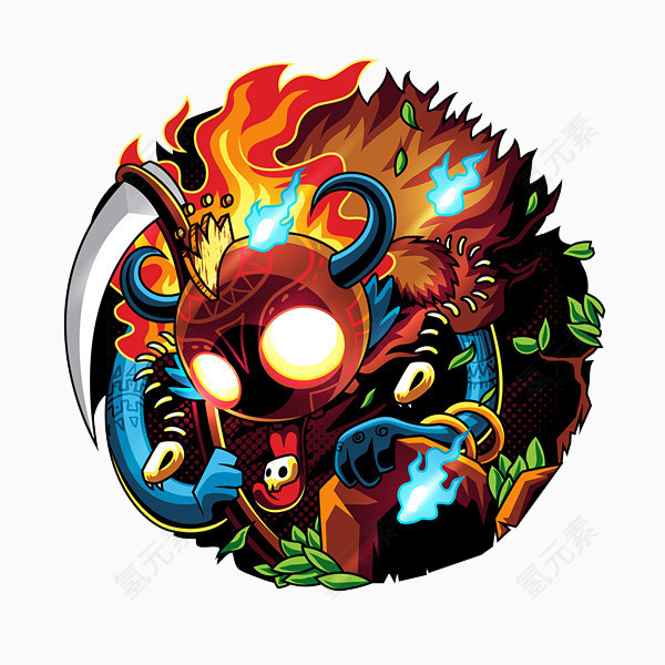 平面化的火焰素材