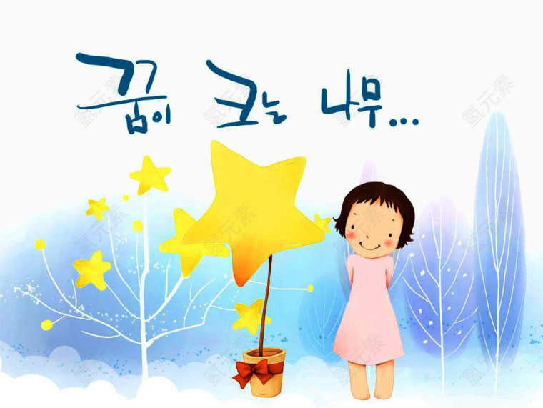 梦幻的小女孩素材