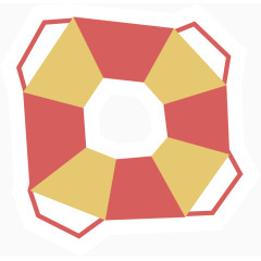 游泳圈水彩简易画装饰元素