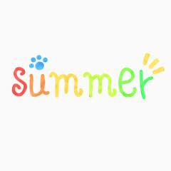 可爱彩色SUMMER夏天艺术字