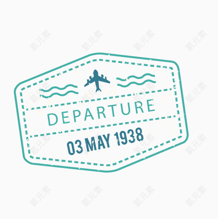 航空邮戳设计矢量素材