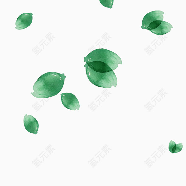 朦胧草绿色树叶