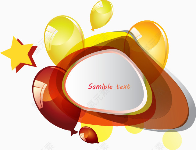 抽象几何渐变气球边框