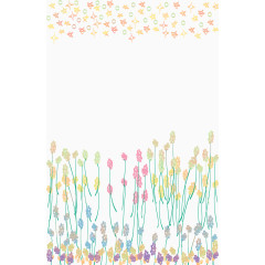 水彩清新小花星星风景插画